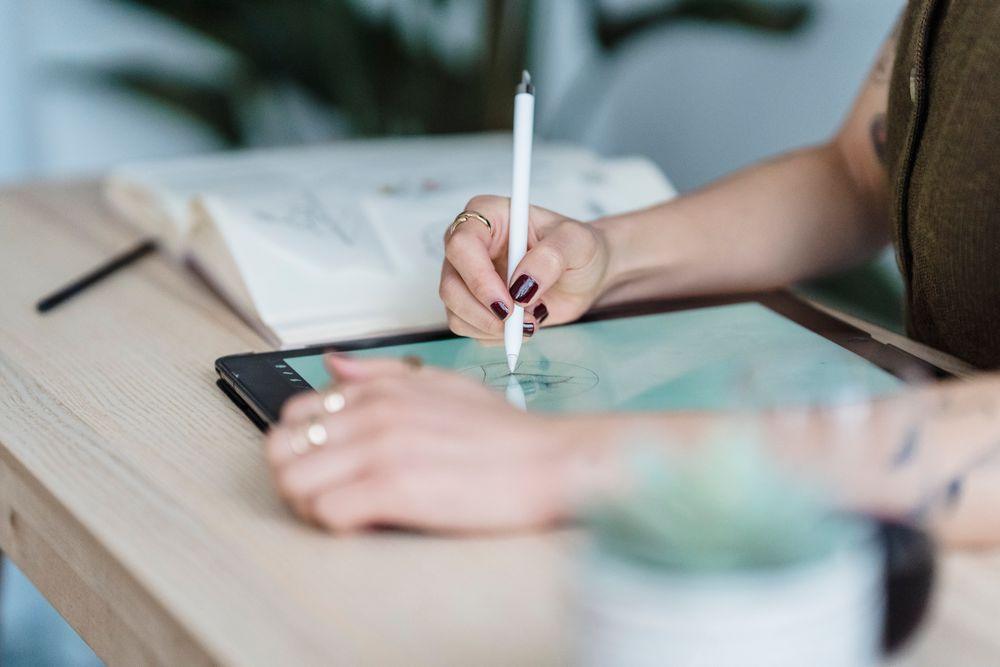A designer working through visual concepts